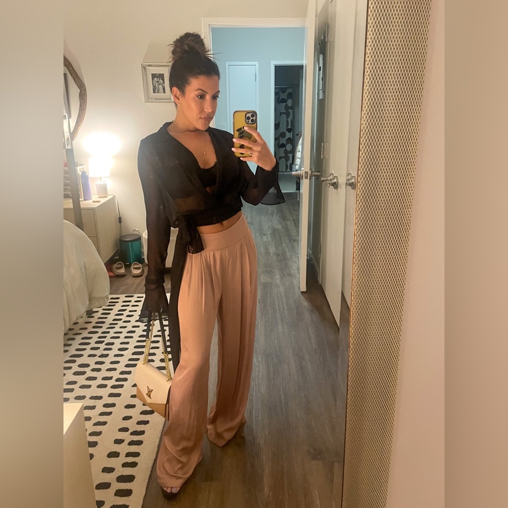 Zara Wide Leg Satin Pants